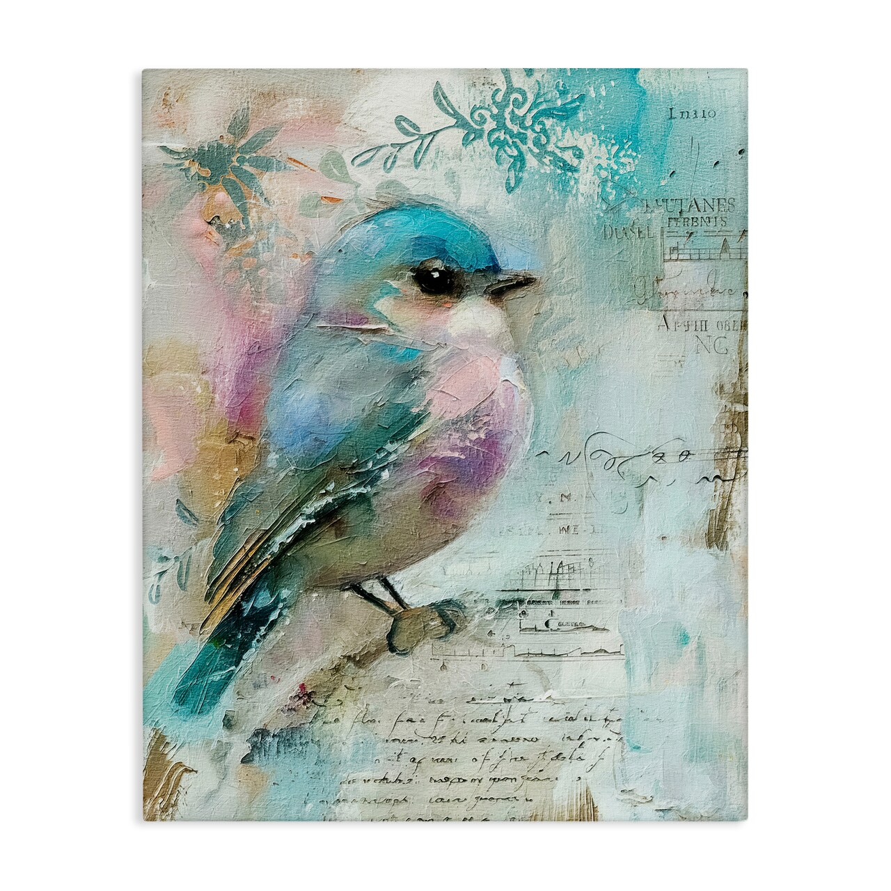 Stupell Industries Vintage Soft Pastel Bird Canvas Wall Art Design by RileyB
